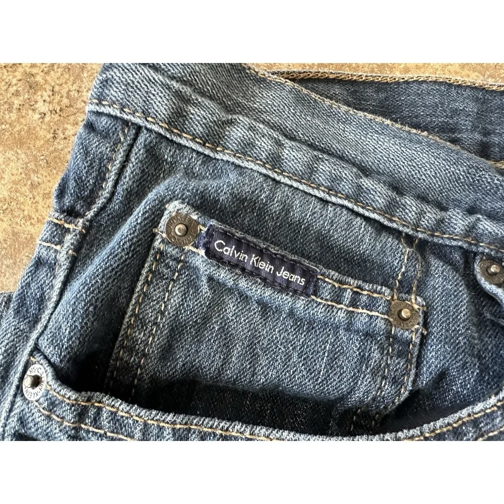 Calvin Klein Mens Jeans Relaxed Straight Dark Wash Size 38X31